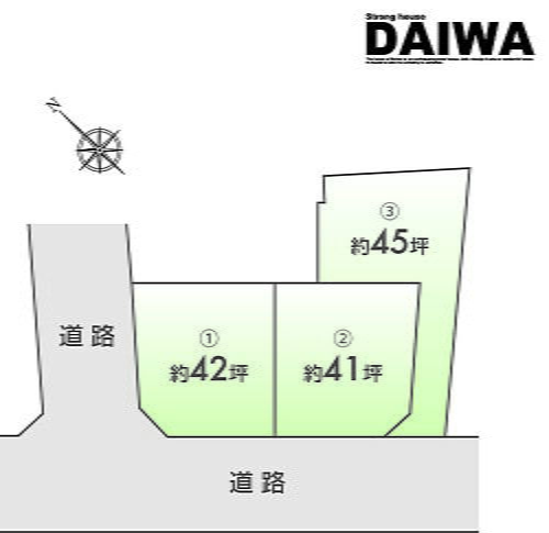 ［　ＤＡＩＷＡ　ＣＩＴＹ　］　ダイワシティ平岡町二俣　全３区画 区画図