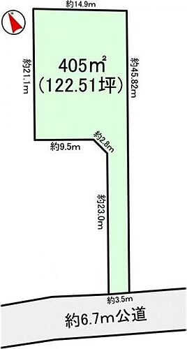 守谷市百合ケ丘２　１２２．５１坪　売地 区画図
