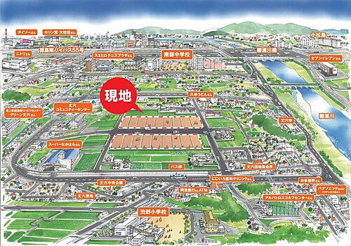 徳島県徳島市丈六町新居田 土地