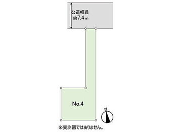 名取市上余田　売地　Ｎｏ．４　４ 区画図です。