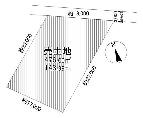 津市河芸町上野　住宅用地 前面道路幅員は3ｍですが、間口が広い為、十分カバーできます！
