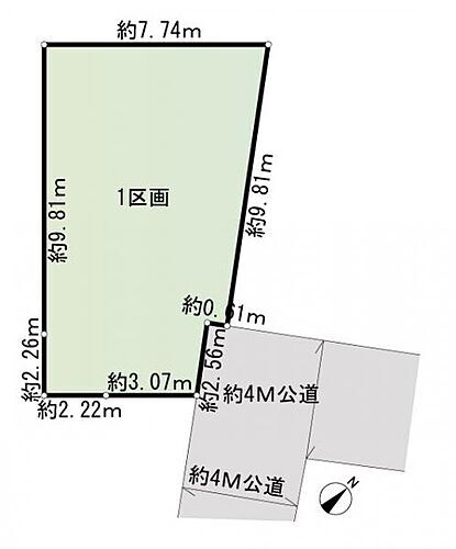 大田区東雪谷２丁目　建築条件無し土地　１区画 区画図