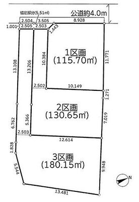 さいたま市南区円正寺　全３区画　土地　１号地 区画図