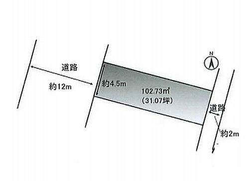 浜松市中央区元目町　建築条件無し売地 区画図です。