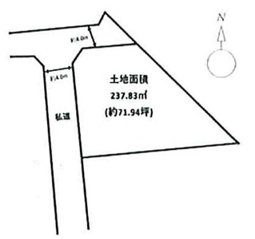 仙台市太白区鈎取３丁目　建築条件無し売地 区画図です。