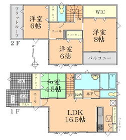 (1号地)、価格3580万円、4LDK、土地面積151.62m<sup>2</sup>、建物面積110.96m<sup>2</sup> 