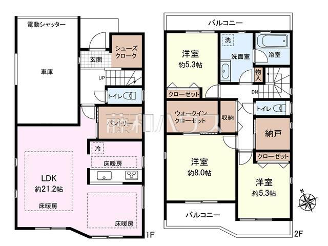 間取図　【八王子市元本郷町４丁目】 平日のご案内も可能です。まずはお気軽にお問合せ下さいませ。