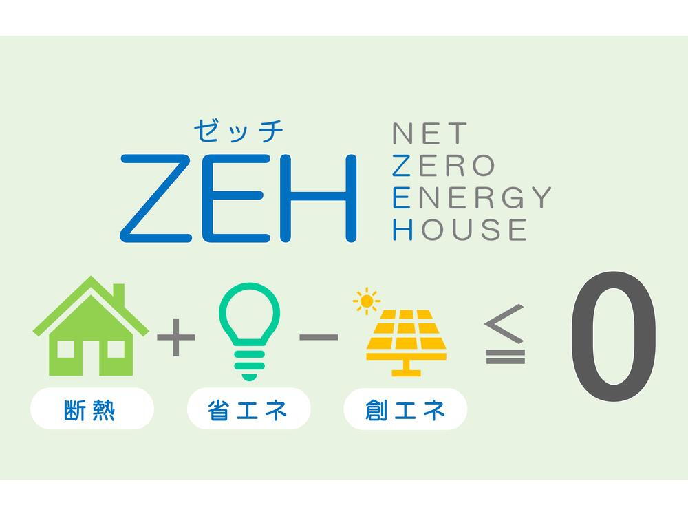 ZEH基準を高いレベルで満たした次世代の住まいです。エネルギーのムダを減らす「高断熱」、消費エネルギーを抑える「省エネ設備」、エネルギーを創る「創エネ設備」で自宅で使うエネルギーをおおむねゼロにする住まい♪太陽光発電システム搭載の物件は災害や停電時に作った電気を使用できるので安心です。（1部住戸除く）