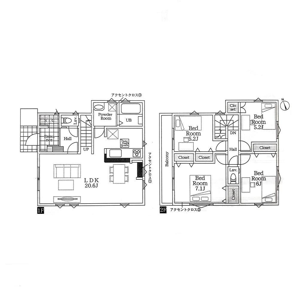(１号棟)、価格4699万円、4LDK、土地面積127.18m<sup>2</sup>、建物面積101.28m<sup>2</sup> 