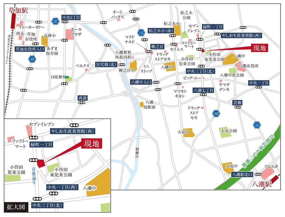 【案内図】カーナビ設定：埼玉県八潮市緑町1-32-1とご入力下さい♪