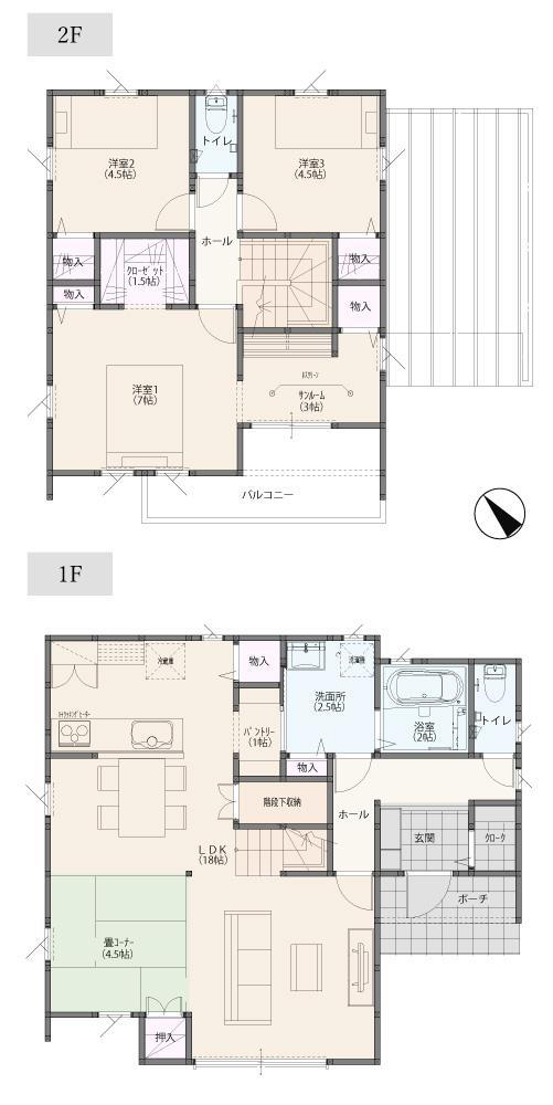 (No.4)、価格2955万円、3LDK+S、土地面積186.1m<sup>2</sup>、建物面積110.81m<sup>2</sup> 