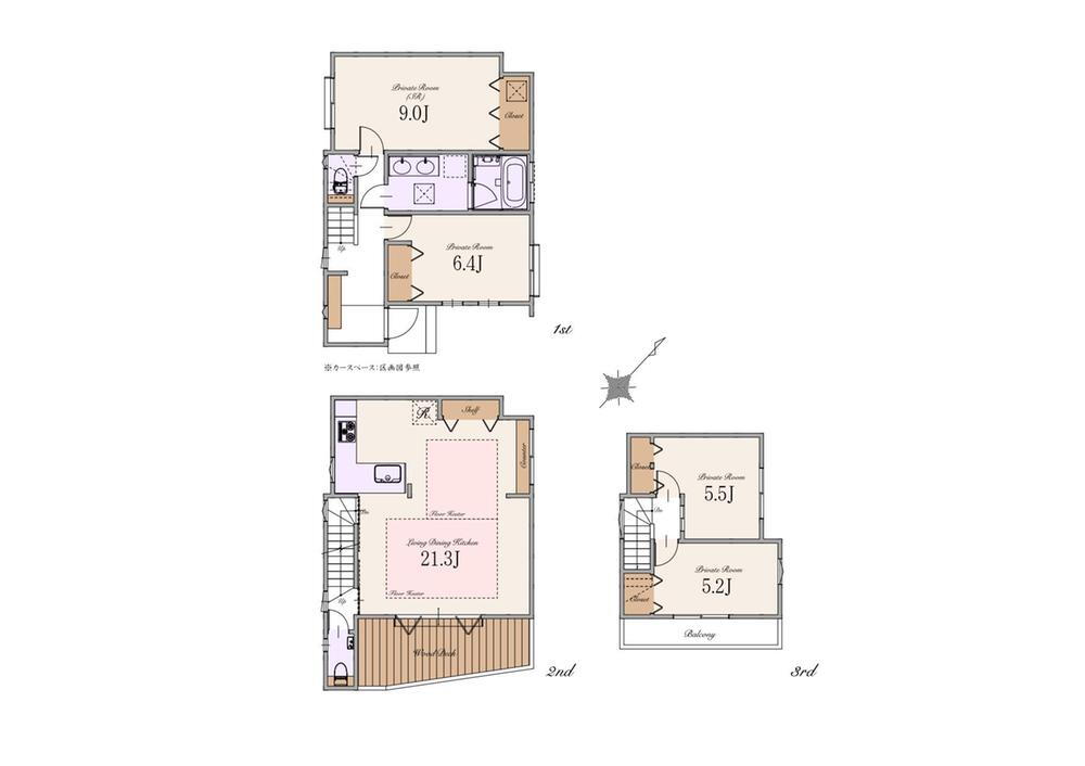 (A号棟)、価格6590万円、3LDK+S、土地面積105.63m<sup>2</sup>、建物面積116.41m<sup>2</sup> 