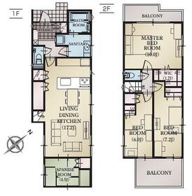 (2号棟)、価格3180万円、4LDK、土地面積131.47m<sup>2</sup>、建物面積102.67m<sup>2</sup> 