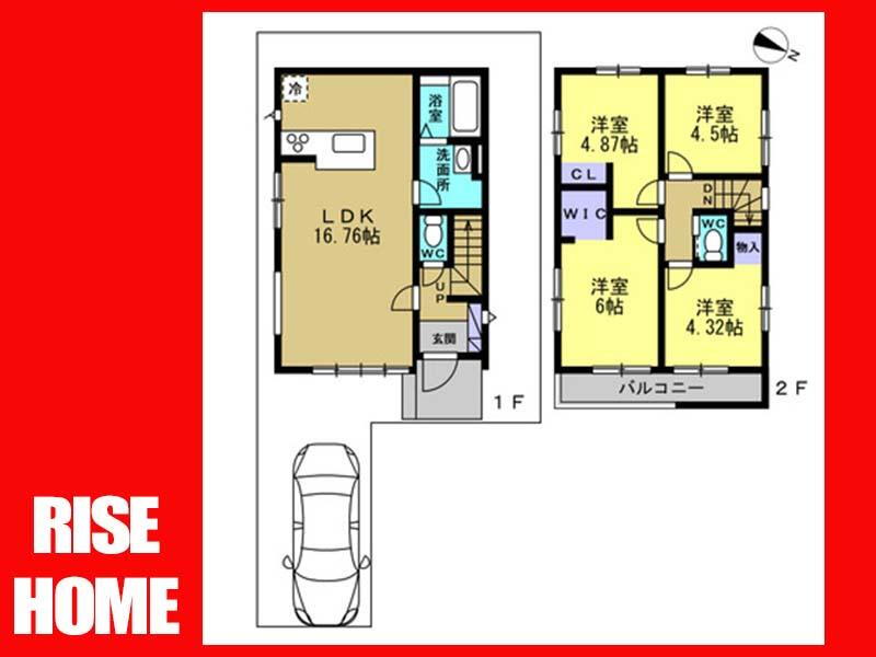 (6号地)、価格3598万円、4LDK、土地面積88.29m<sup>2</sup>、建物面積82.67m<sup>2</sup> 