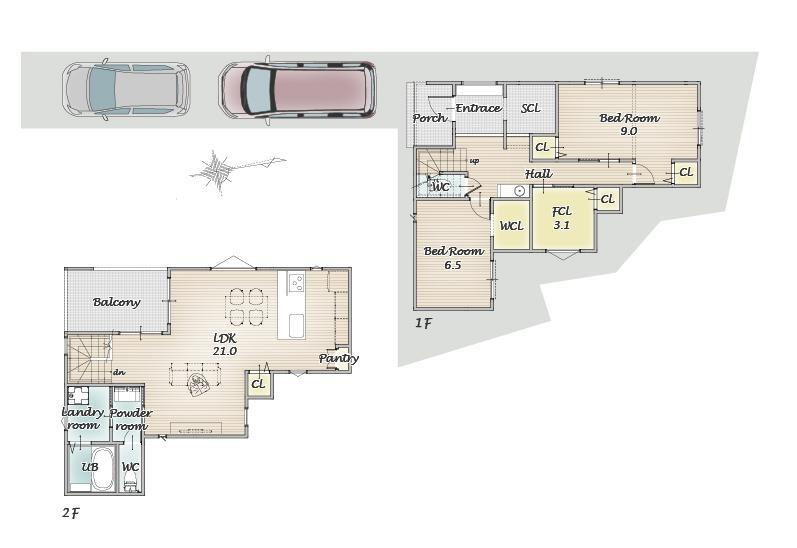 (3号地)、価格4638万円、3LDK、土地面積136.66m<sup>2</sup>、建物面積114.7m<sup>2</sup> 