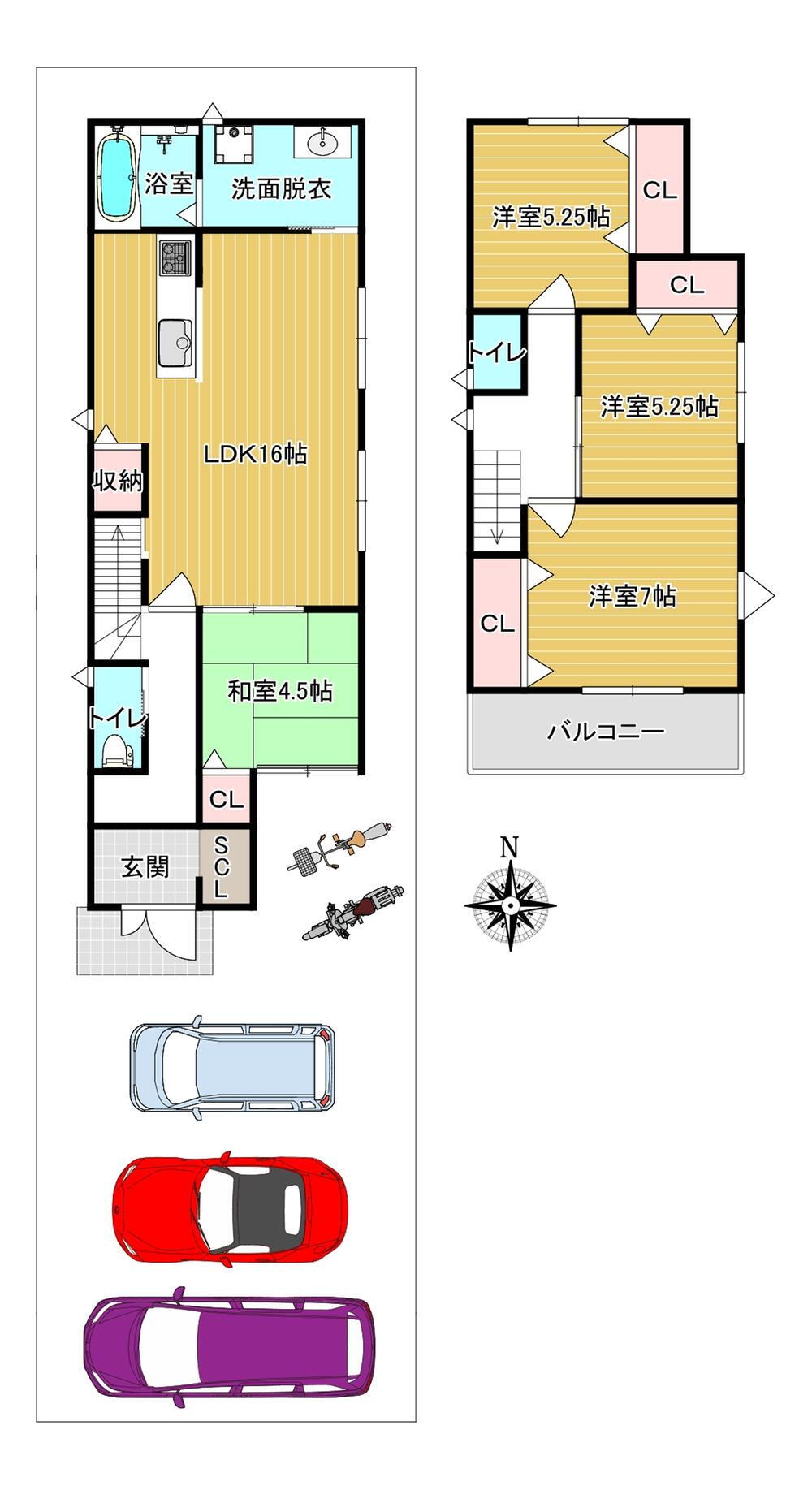 価格3580万円、4LDK、土地面積159.17m<sup>2</sup>、建物面積95.17m<sup>2</sup> 