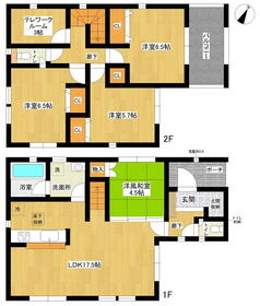 (1号棟)、価格3980万円、4LDK、土地面積100.48m<sup>2</sup>、建物面積105.9m<sup>2</sup> 