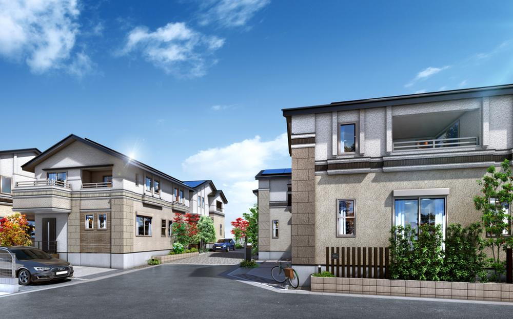 【ジオガーデン京都山科】<BR>悠久の時の中で育まれてきた環境や受け継がれてきた歴史を継承しながらも、新しいライフスタイルに対応した次代へ継なぐ邸宅をお届けします。/街並完成予想図