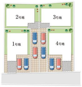 【区画図】<BR>最大約35.6坪！前面道路も狭すぎず、国道26号線に出やすいためお車をご利用の方も電車をご利用の方も住みやすい環境になっています。