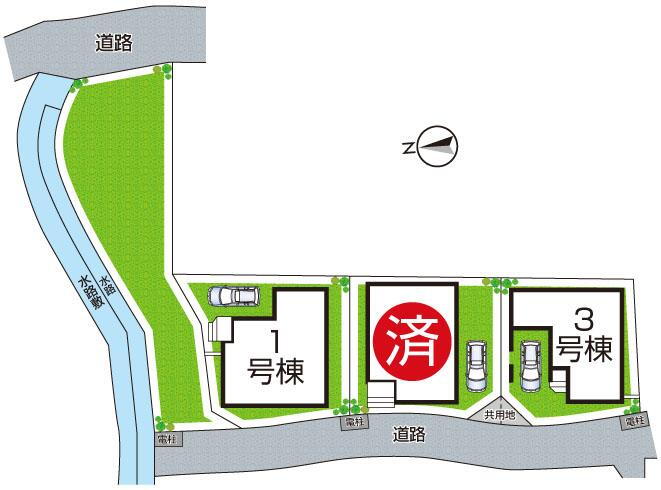 限定３邸の新築が建ち並ぶキレイな町並み！気になる号地がありましたら、お気軽にお問い合わせください。