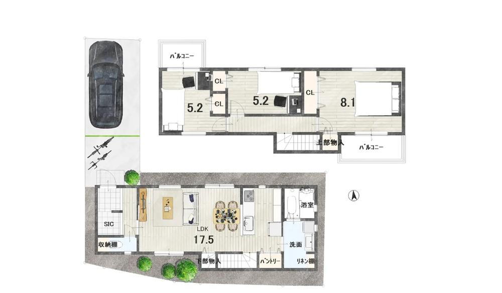 価格5580万円、3LDK、土地面積132.95m<sup>2</sup>、建物面積89.16m<sup>2</sup> 