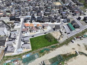現地（2024年4月）撮影<BR>上空完成街並風景