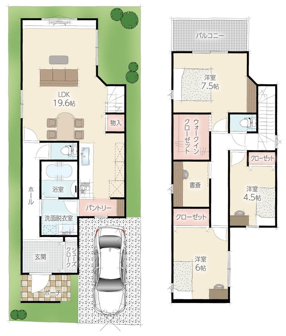 価格4380万円、3LDK、土地面積98.08m<sup>2</sup>、建物面積92.57m<sup>2</sup> 