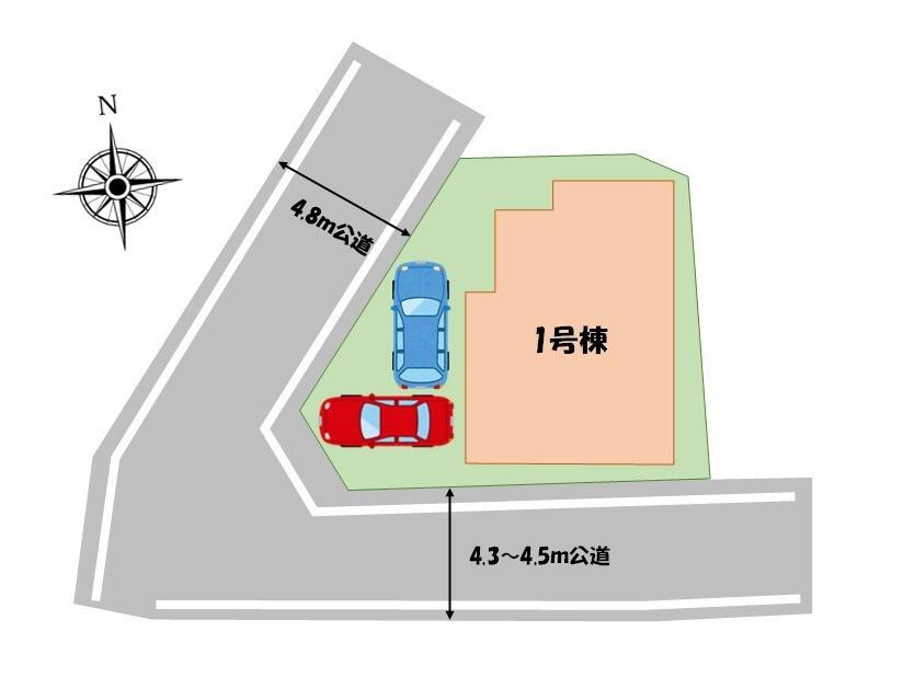 2台駐車可能なカースペースはゆとりがあるので、家族の自転車置き場や来客時の駐車場としてもお使いいただけます！