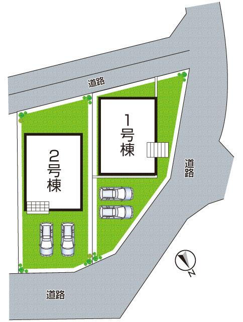限定２邸の新築が建ち並ぶキレイな町並み！気になる号地がありましたら、お気軽にお問い合わせください。