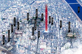 多くの商業施設が集まる大分の中心エリアに、地上15階建て・全70戸で誕生※