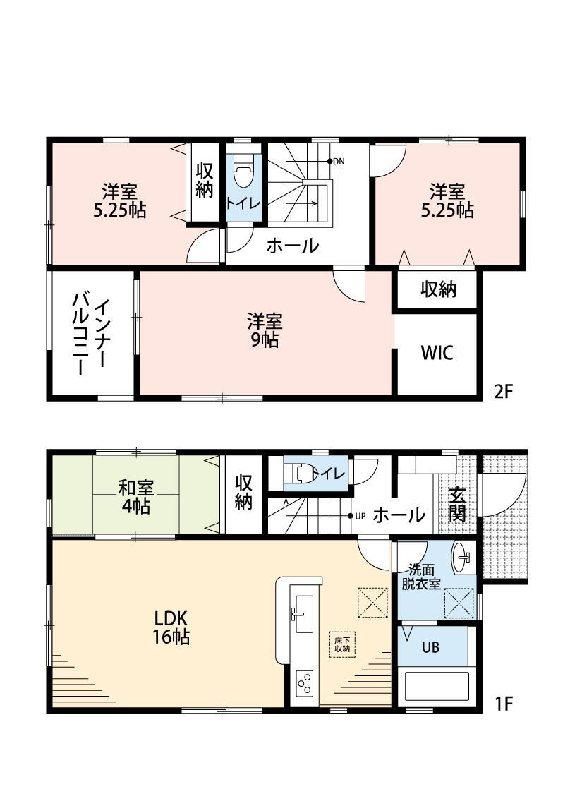 (1号棟)、価格3880万円、4LDK、土地面積156.06m<sup>2</sup>、建物面積99.63m<sup>2</sup> 