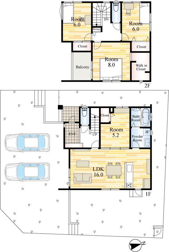 (5号地)、価格2798万円、4LDK、土地面積187.36m<sup>2</sup>、建物面積110.21m<sup>2</sup> 