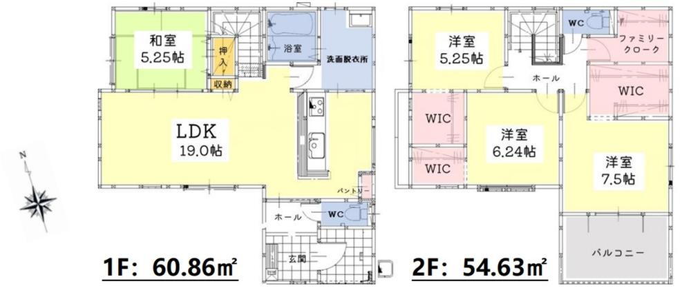 (１号棟)、価格3398万円、4LDK、土地面積150.46m<sup>2</sup>、建物面積115.49m<sup>2</sup> 