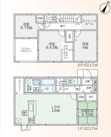 (1号棟)、価格2548万円、4LDK+S、土地面積180.98m<sup>2</sup>、建物面積104.34m<sup>2</sup> 