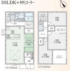 (１号棟)、価格4077万円、4LDK+S、土地面積168.5m<sup>2</sup>、建物面積109.3m<sup>2</sup> 