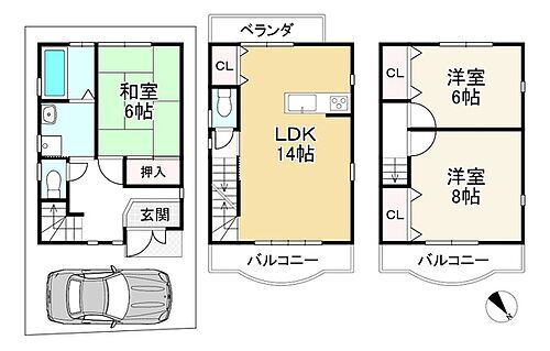 京都府京都市右京区太秦和泉式部町 花園 住宅