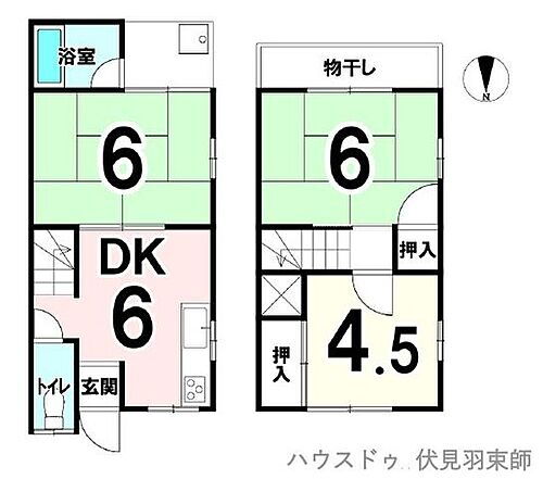 オーナーチェンジ物件　中古テラスハウス　伏見区醍醐東合場町