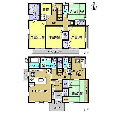  二世帯住宅としても活用できるようキッチンを2箇所設け、居室も5部屋確保して延床40坪の大きな建物です