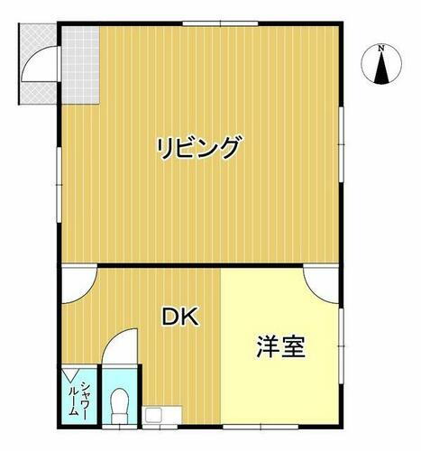 寒川町石田西　中古戸建 広々としたリビングと、他に２部屋のシンプルな間取りです。シャワールームも完備しています。