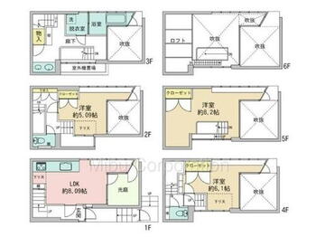 阪根宏彦氏　設計九段の家 地上５階建て、鉄骨造陸屋根です。