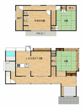 東筑摩郡山形村　戸建て 【リフォーム前】間取り図