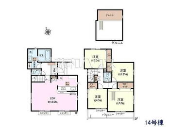 立川市錦町６丁目　全１７棟　新築分譲住宅　１４号棟 14号棟　間取図　【立川市錦町６丁目】