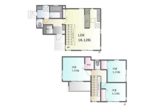 羽村市羽加美２　新築分譲住宅　全３棟　３号棟 3号棟　間取り図