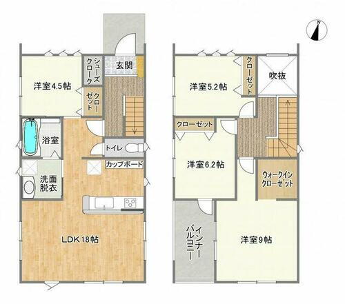 中央区上浅田　中古戸建　１号棟 間取りは4LDKでございます。ご家族に合わせて、多様にお部屋をご利用いただけます。