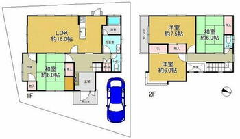 宝塚市南ひばりガ丘３丁目　戸建 庭＆駐車スペース付き。LDK約16.0帖、全居室6.0帖以上のゆとりある住まいです。