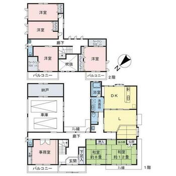 九戸郡洋野町戸建 延床面積355m2、とにかく部屋数が必要なご家族にピッタリの7LDKのお住まいです。