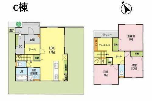 （新築）聖籠町大字二本松　Ａ～Ｃ棟 全居室収納付♪住み心地のいい大きさ。お問い合わせ下さい♪