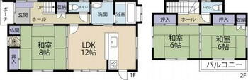 銚子市豊里台１丁目　中古戸建 全居室6帖以上のゆとりある3LDK