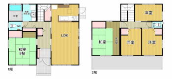 会津若松市東年貢中古住宅 ５LDKはご家族でゆったりお過ごし頂けます。