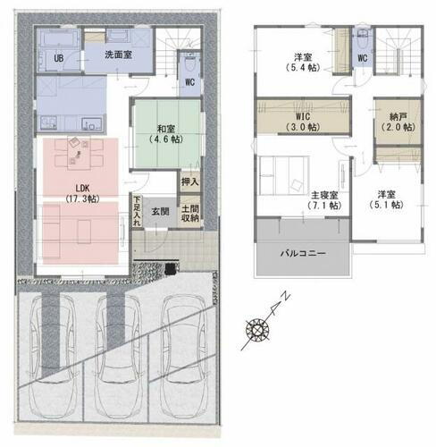 「現地案内予約受付中」アールギャラリー豊川駅東区画整理の家の家３期 間取図